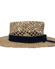 A side view of Saunter Natural Straw Sun Hat by American Hat Makers