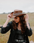 Sierra Brown Leather Mesh Cowboy by American Hat Makers