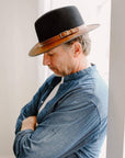 Summit Coal Felt Leather Fedora Hat by American Hat Makers - Hover