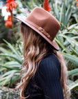 Summit Saddle Leather Felt Fedora Hat by American Hat Makers