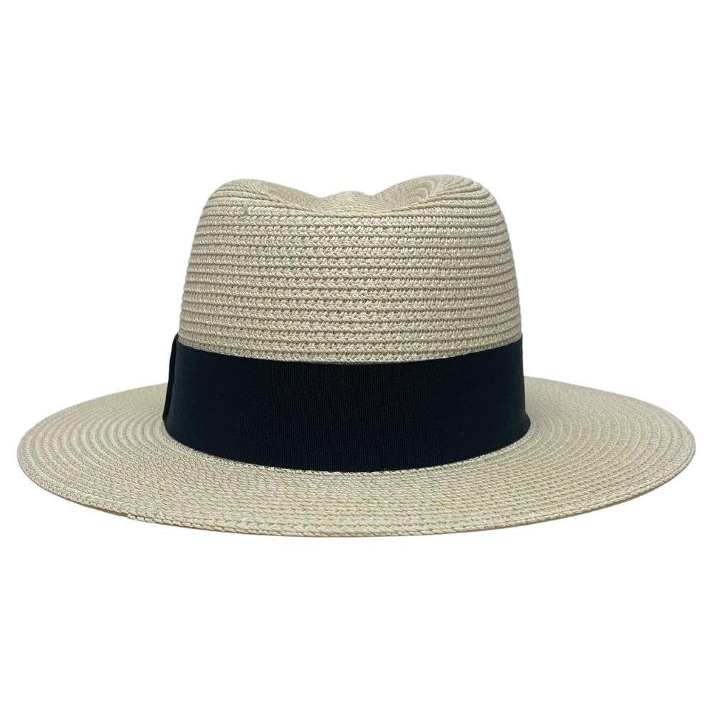 A back view of an Afternoon Cream Straw Sun Hat 