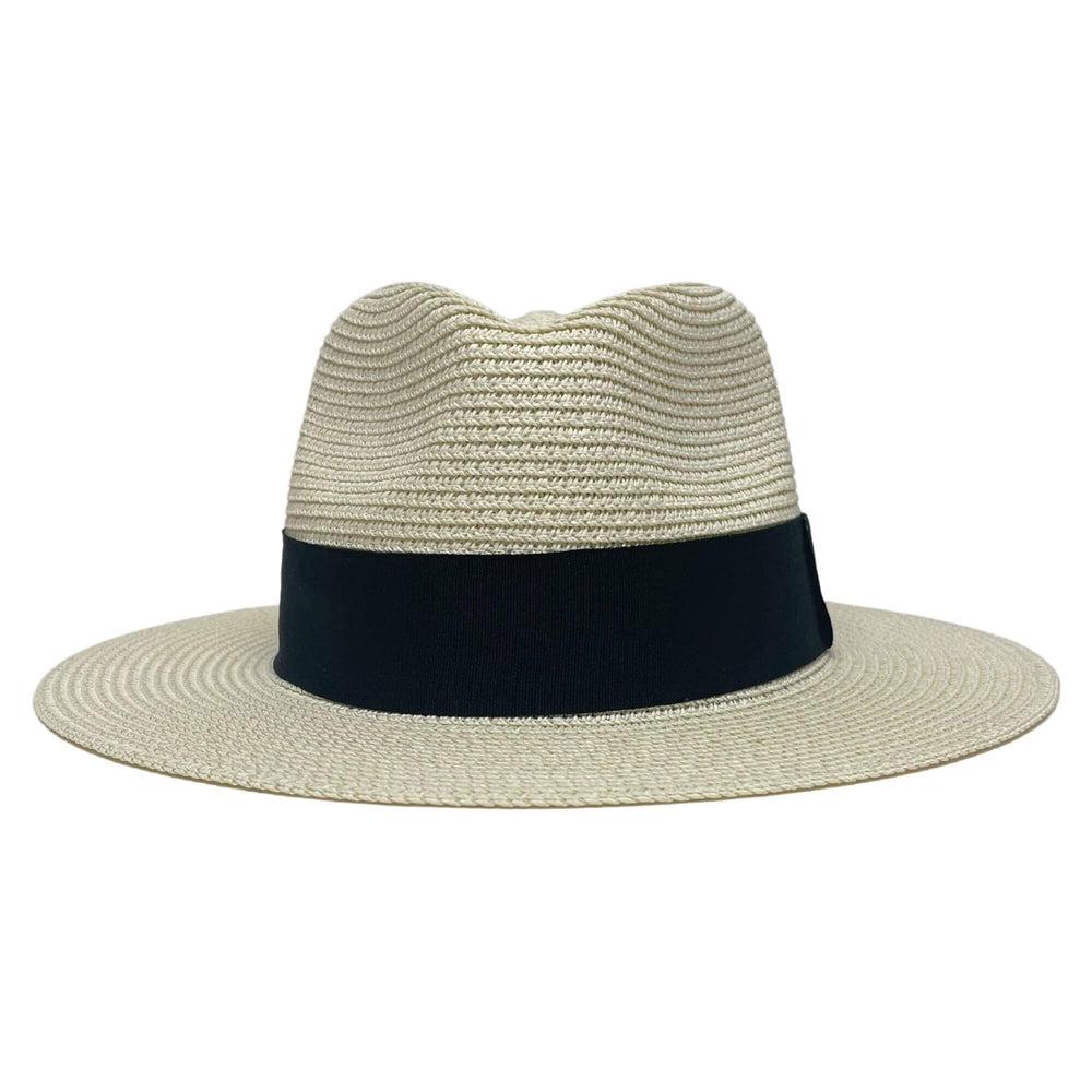A front view of an Afternoon Cream Straw Sun Hat 