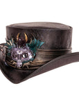 A tint dragon black top hat in an angle view