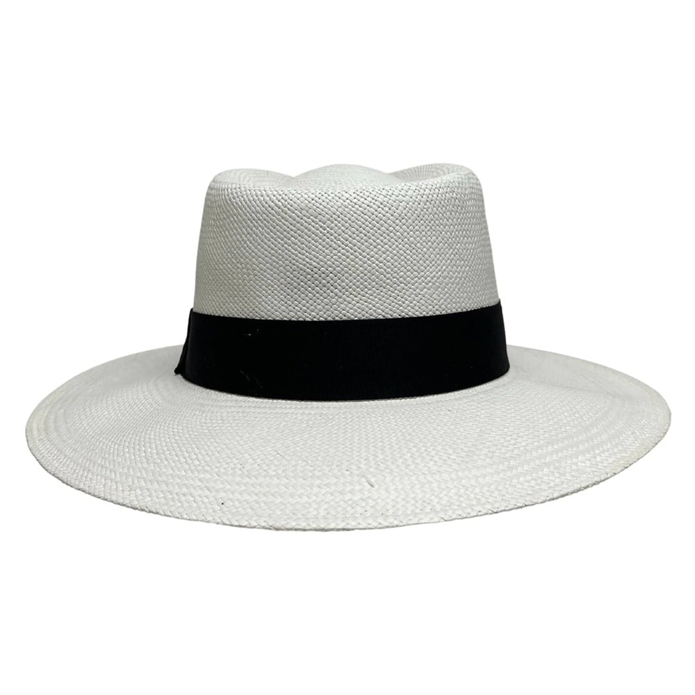 Medellin White Panama Straw Fedora Hat by American Hat Makers