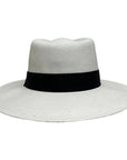 A back view of Medellin White Panama Straw Fedora Hat 