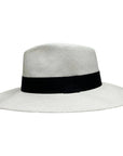 A side view of White Panama Fedora Hat 