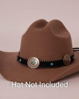 Twilight Concho Band hat band on a brown hat