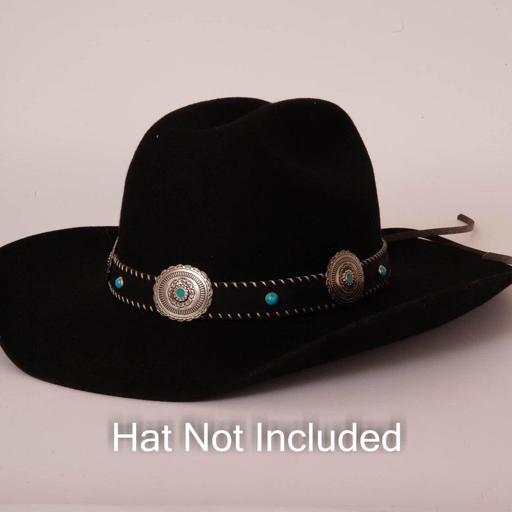 Twilight Concho Band hat band on a black hat