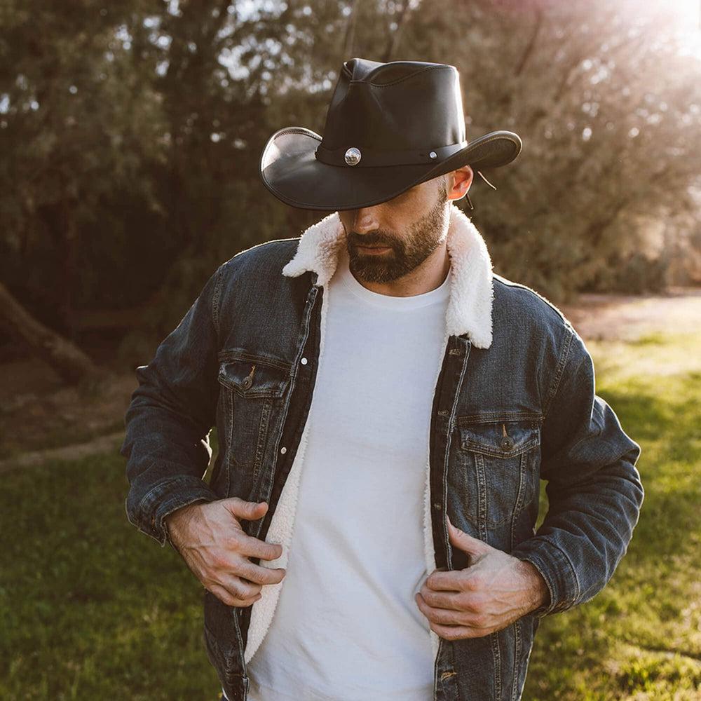 Western - Mens Leather Cowboy Hat by American Hat Makers