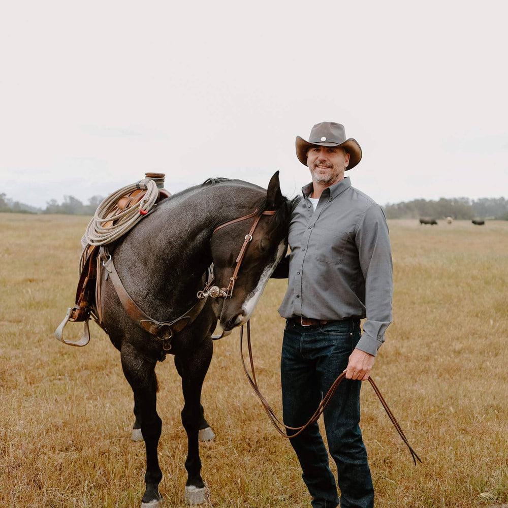 Western Chocolate Leather Cowboy Hat with 3&quot; Brim and 4&quot; Crown  by American Hat Makers