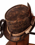 Wiccan Brown Leather Distressed Top Hat by American Hat Makers