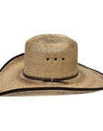 A side view of a Yuma Brown Palm Straw Cowboy Hat