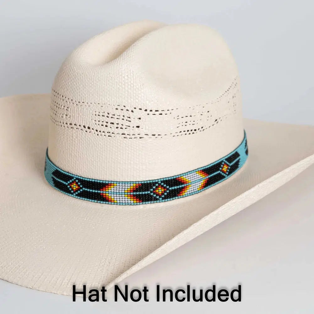 Arapaho multicolor beaded hat band by American Hat Makers