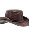 Arroyo Brown Leather Cowboy Hat Deerskin Inlay by American Hat Makers