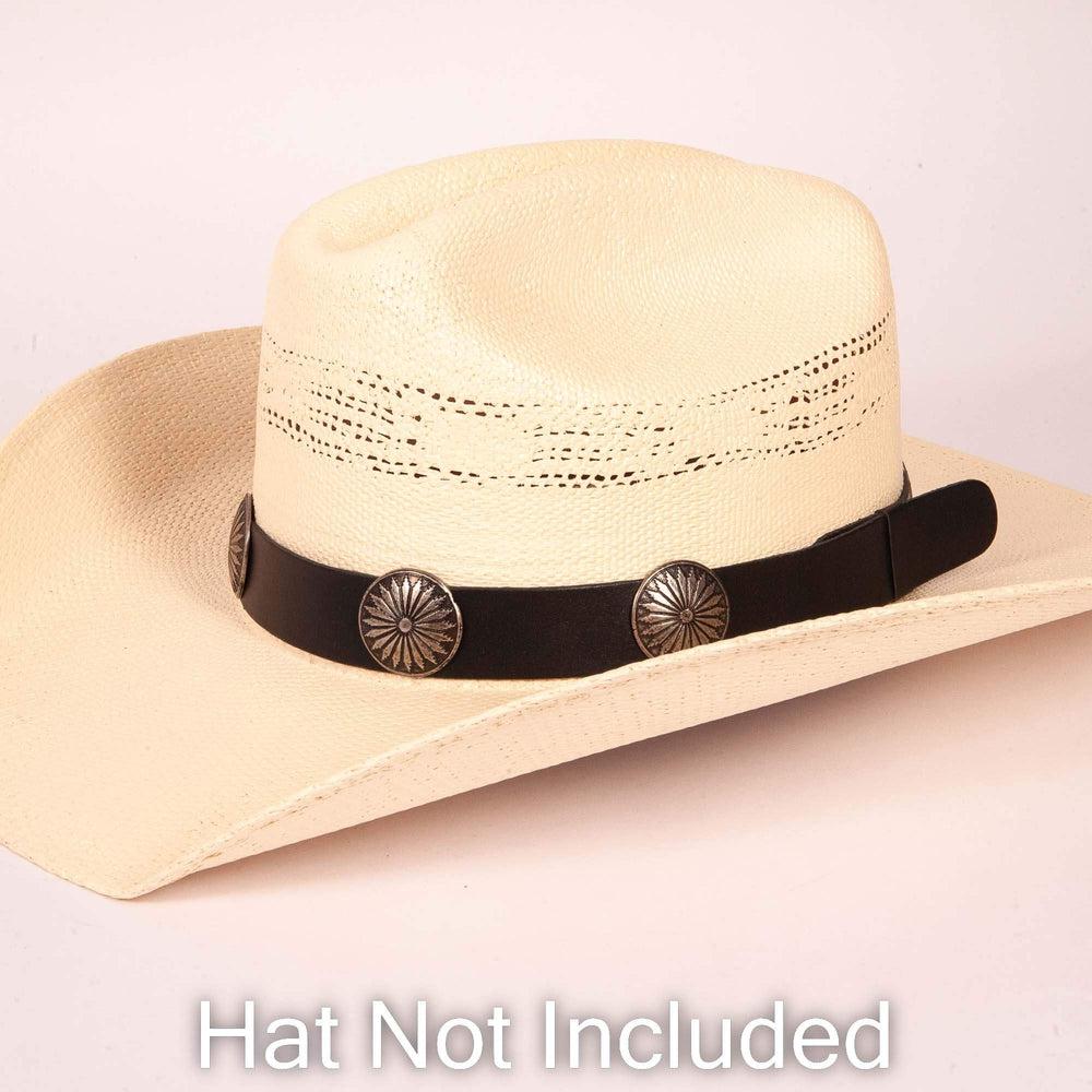 Aztec back hat band on a white hat