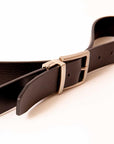 Reversible Black Leather Belt  