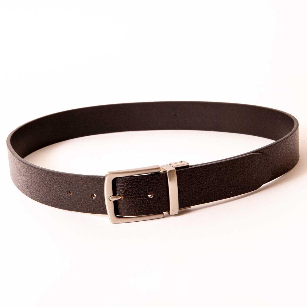 Reversible Black Leather Belt on top view