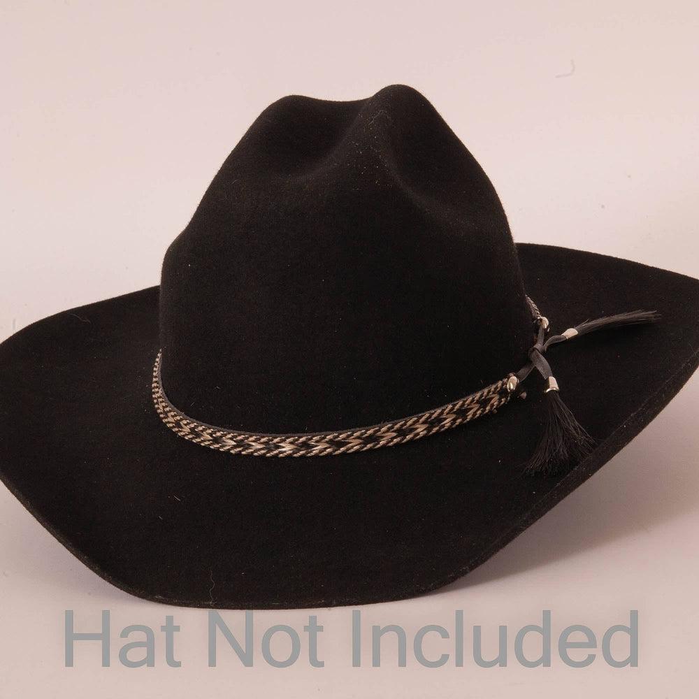 Bodie Black Hat Band on a black felt hat