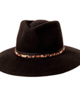 A right view of a Botwin Black Felt Hat 