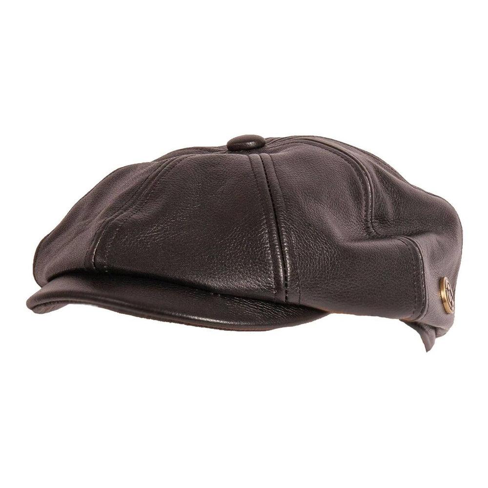 Bourbon St Leather Black Cap by American Hat Makers
