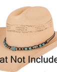 Brandy Turquoise Beaded Hat Band on an angle view