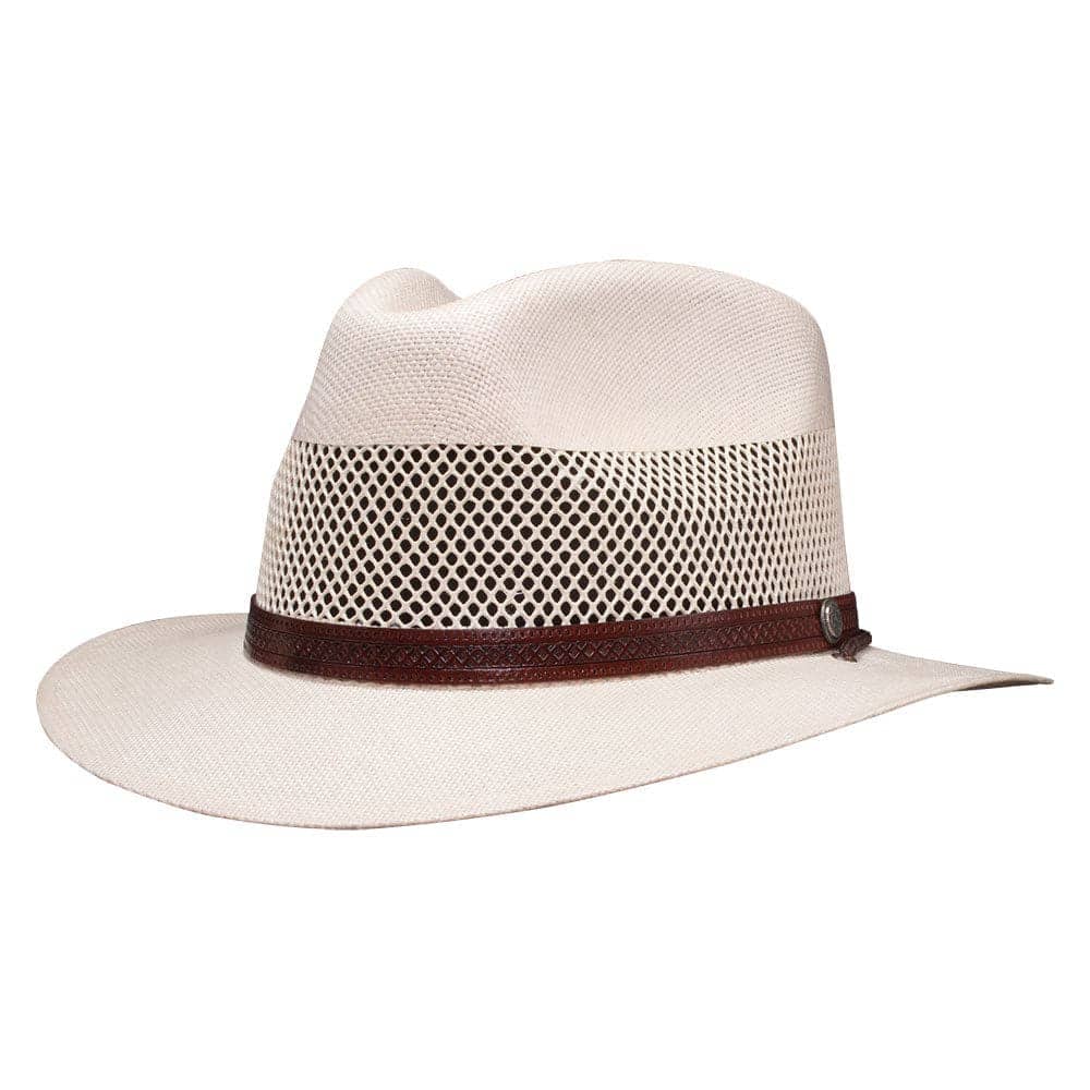 Side view of Milan Cream Straw Fedora Hat