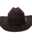 A front view of a Black Cattleman Felt Cowboy Hat
