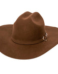 A right view of a Brown Cattleman Felt Cowboy Hat 