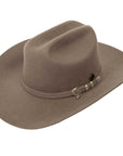 An angled view of a Gunsmoke Cattleman Felt Cowboy Hat 