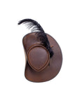 Cavalier Brown Leather Hat with a Musket band by American Hat Makers