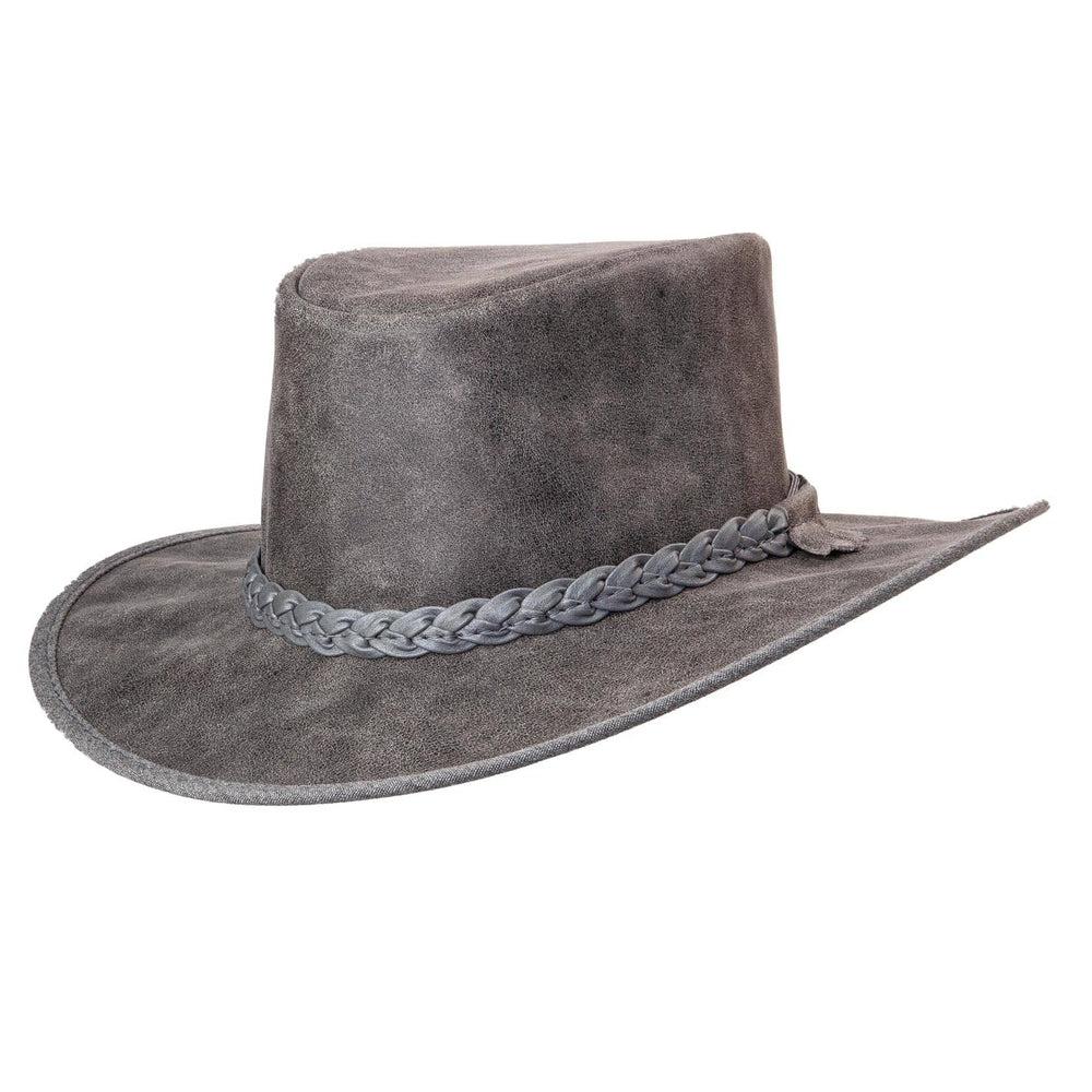 Crusher Bomber Grey Outback Leather Hat by American Hat Makers video