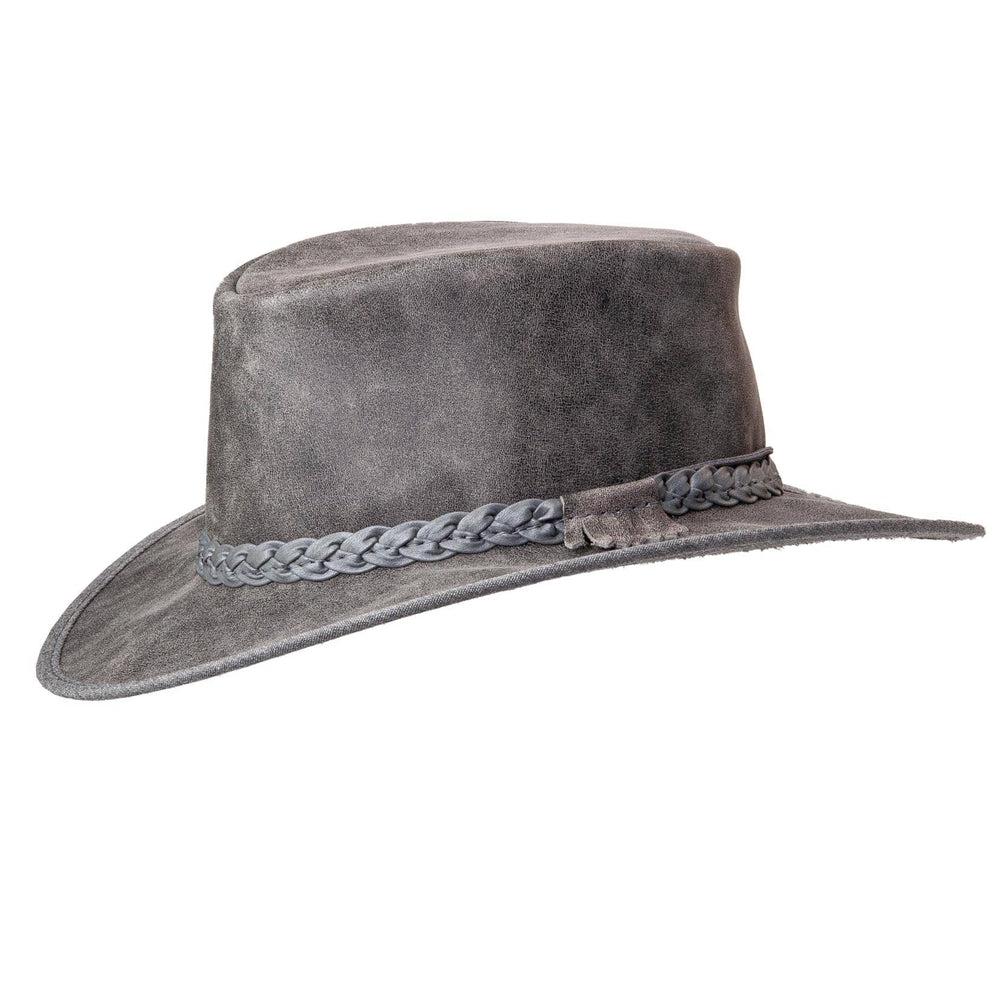 Crusher Bomber Grey Outback Leather Hat by American Hat Makers
