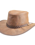 Crusher Bomber Brown Outback Leather Hat by American Hat Makers