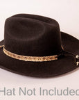 A side view of a Double Rattle Hat Band on a top hat