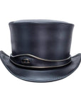 El Dorado Black Leather Top Hat with Eye Band by American Hat Makers