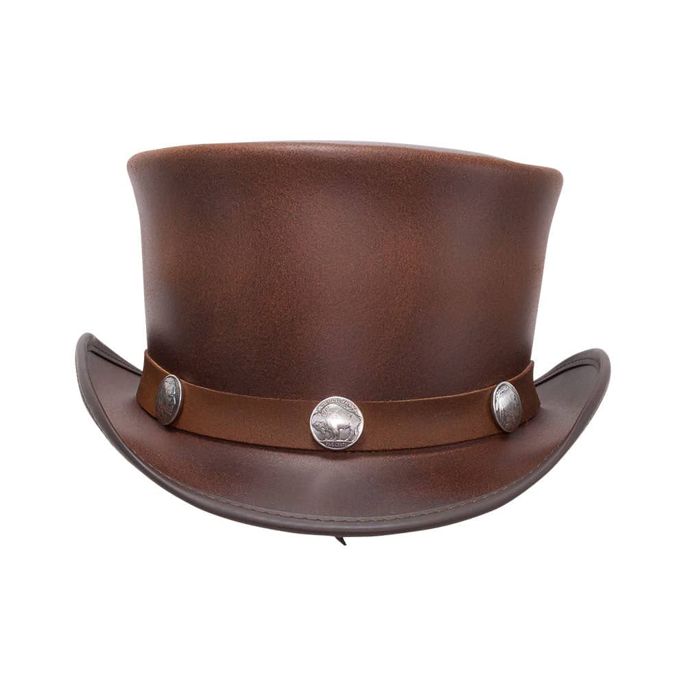 El Dorado Buffalo Nickel | Mens Leather Top Hat with Buffalo 