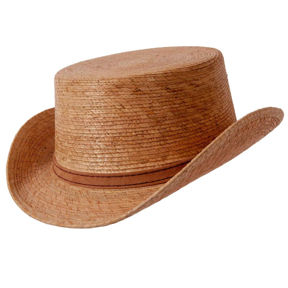 An angle view of Everglades Straw Palm Top Hat 