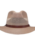 Front view of Milan Tan Straw Fedora Hat