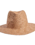 A front view of Fabian brown straw sun hat 