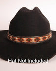 Fawn Sand Cowboy Hat Band on a black hat