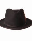 A front view of Filmore Black Felt Fedora Hat 