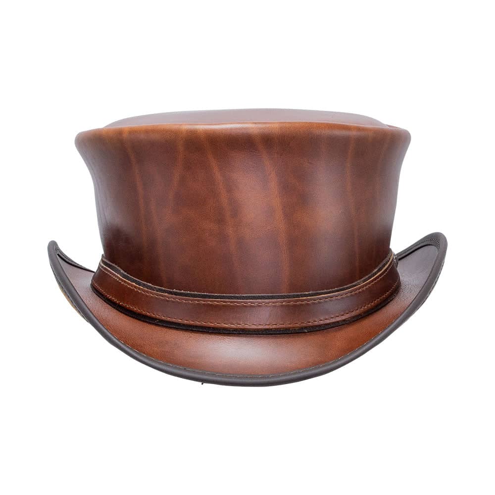 Hampton Cyprus Tan Leather Top Hat by American Hat Makers