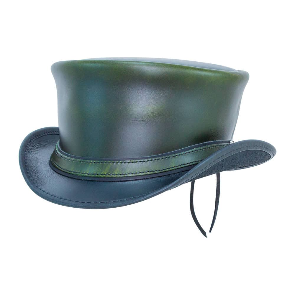Hampton London Green Leather Top Hat by American Hat Makers