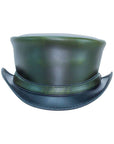 Hampton London Green Leather Top Hat by American Hat Makers