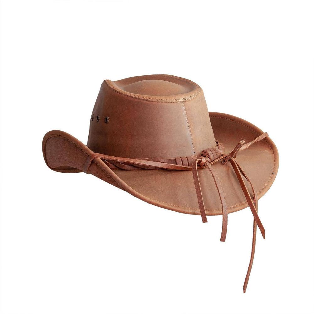 Rear view of Hollywood Copper Leather Cowboy Hat by American Hat Makers