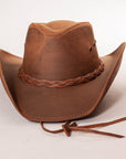 front view of Hollywood Copper Leather Cowboy Hat by American Hat Makers