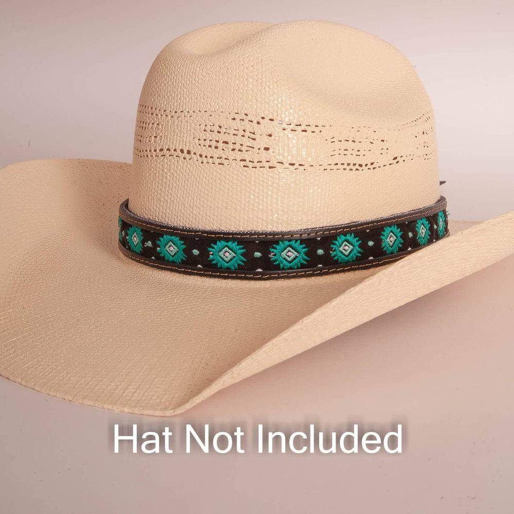 Jedediah Cowboy Hat Band on a white hat
