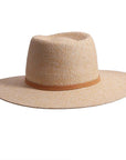 A front view of Johvan cream straw sun hat 
