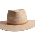 A front view of Johvan cream straw sun hat 