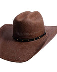 A back view of Koda brown straw cowboy hat 
